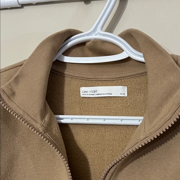 OAK + FORT Tan Quarter-Zip Pullover - Picture 3 of 5
